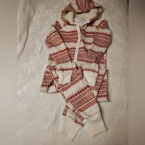 Abercrombie & Fitch XS Holiday Sherpa Lined Hooded One Piece Pajama
